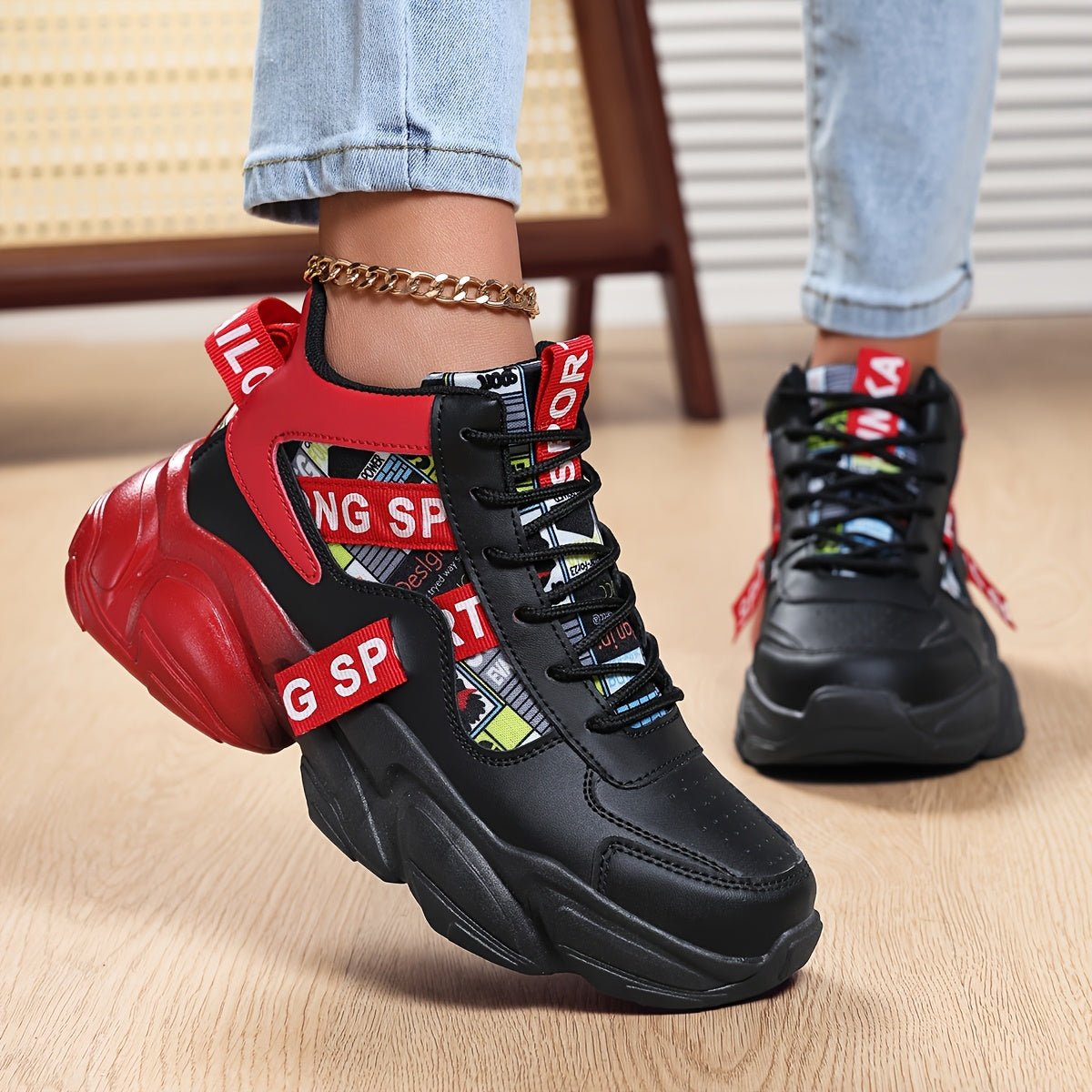 Women'S High-Top Plaid Skate Sneakers - Lightweight, Non-Slip, Shock-Absorbing Sneakers with EVA Sole, Synthetic Faux Leather Upper Fabric Lining for All-Season Sports and Casual Wear, Casual Sneakers Stylish Lace-Up Shoe