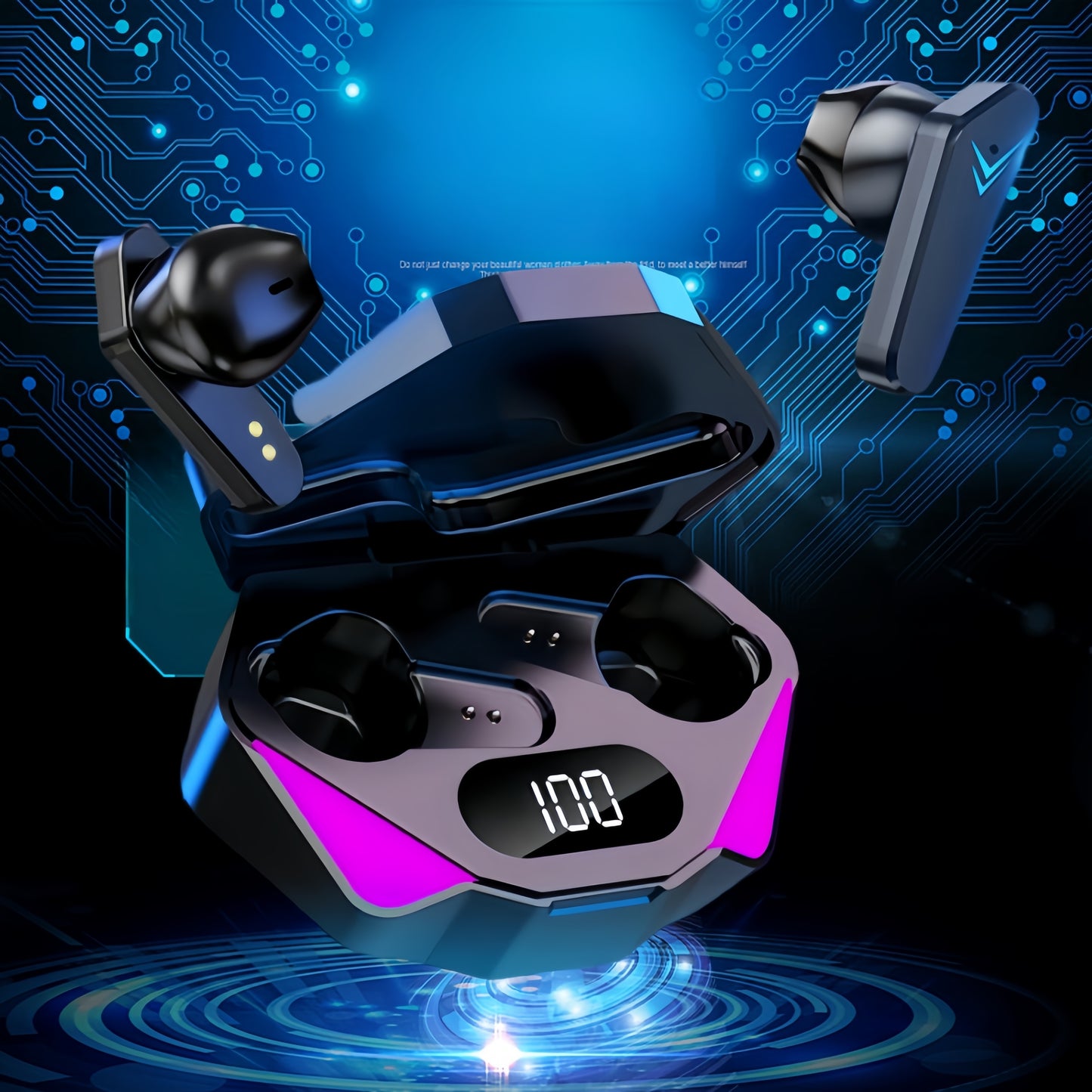 Wireless Headphones X15: HD Display, Low Latency, High-Quality Sound, Wireless Noise Cancellation with Type-C Fast Charging for Phones and Computers