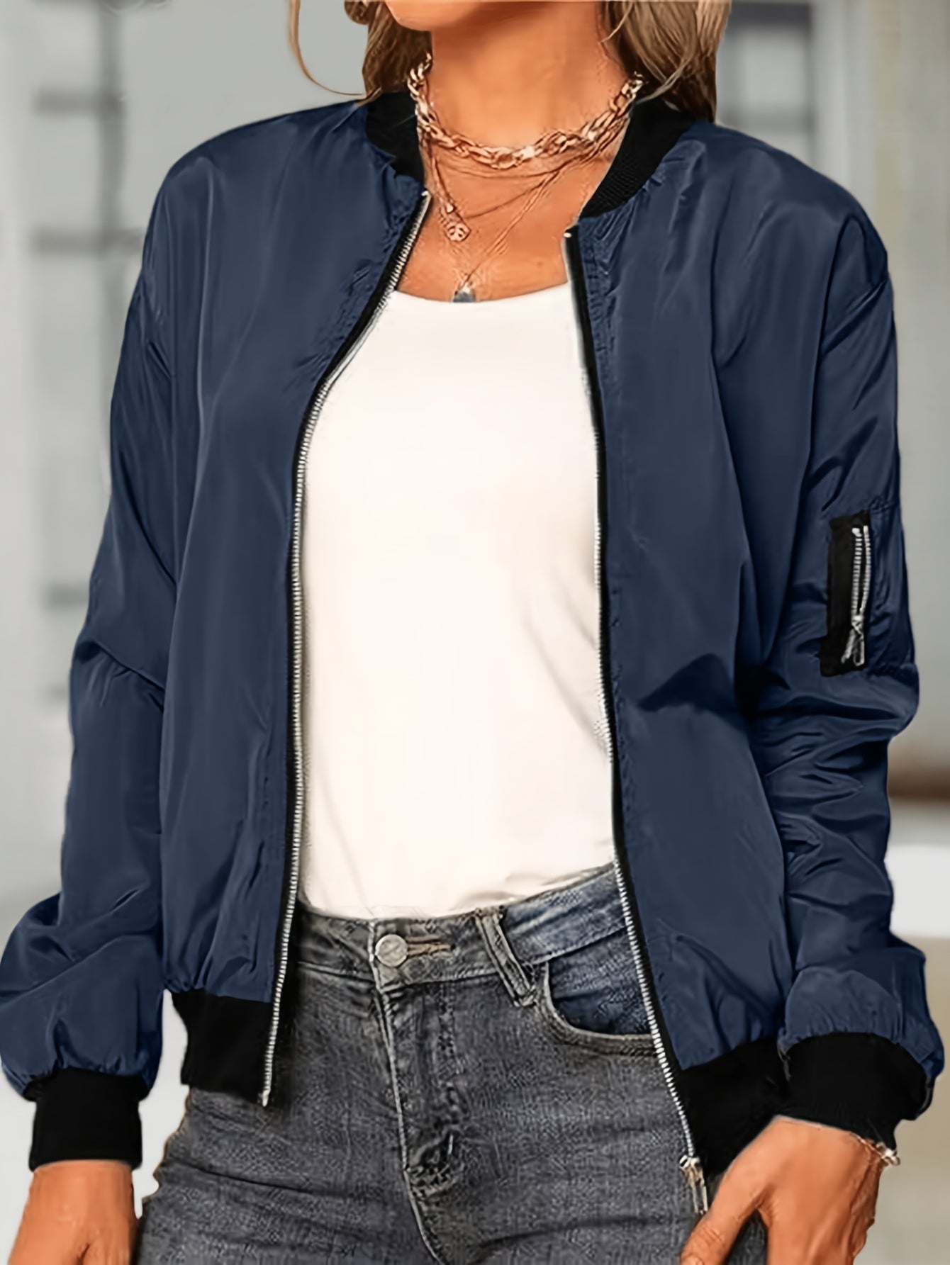 Women's Casual Windproof Jacket for Spring and Fall