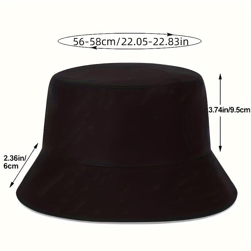 Letter Printed Bucket Hats For Men And Women - Outdoor Sun Protection Double-Sided Hats