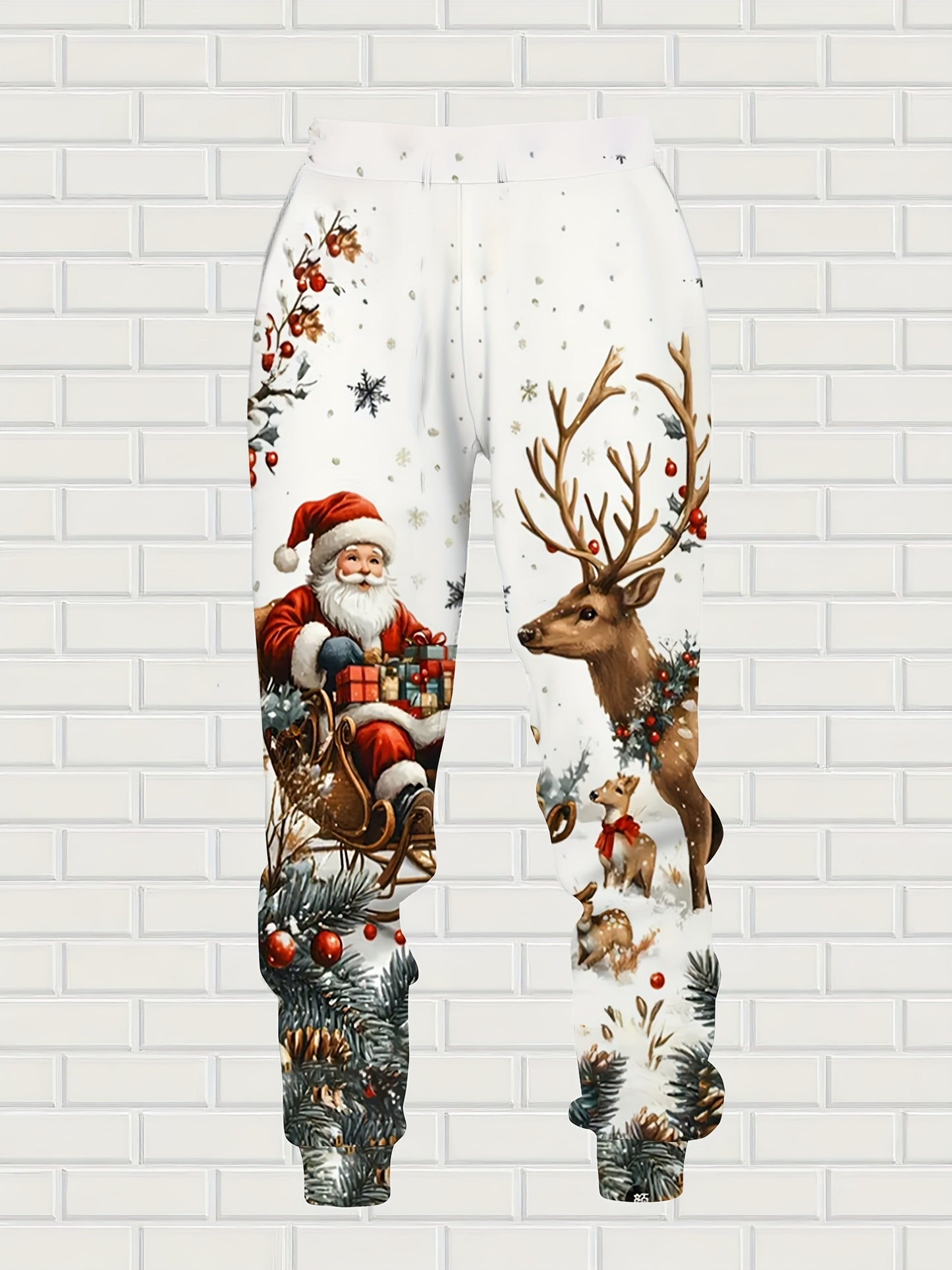 Christmas Theme Sweatshirt Set, Hooded Long-Sleeve and Pants Casual Outfit - Perfect for Holidays & Family Gatherings
