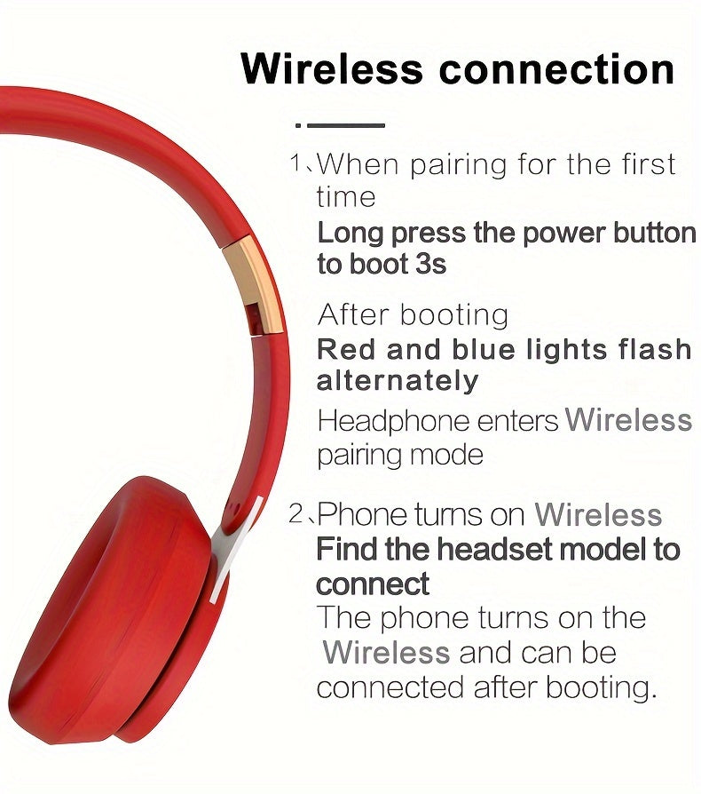 07S Wireless Over-Ear Headphones with Surround Bass, Foldable Design, 400mAh Battery - Wireless Compatible, Supports Wired/TF Card/Radio Modes, Ideal for Sports, Gaming, Photography & More, Wireless Headphones