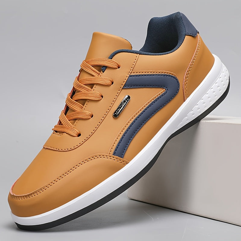 Men'S Classic British Style Casual Business Shoes - All-Season Solid Geometric Pattern, Low Top Lace-Up, Round Toe, Faux Upper, Fabric Inner, EVA TPR Sole, Comfortable Minimalist Design for Daily Outdoor Use, Everyday Com
