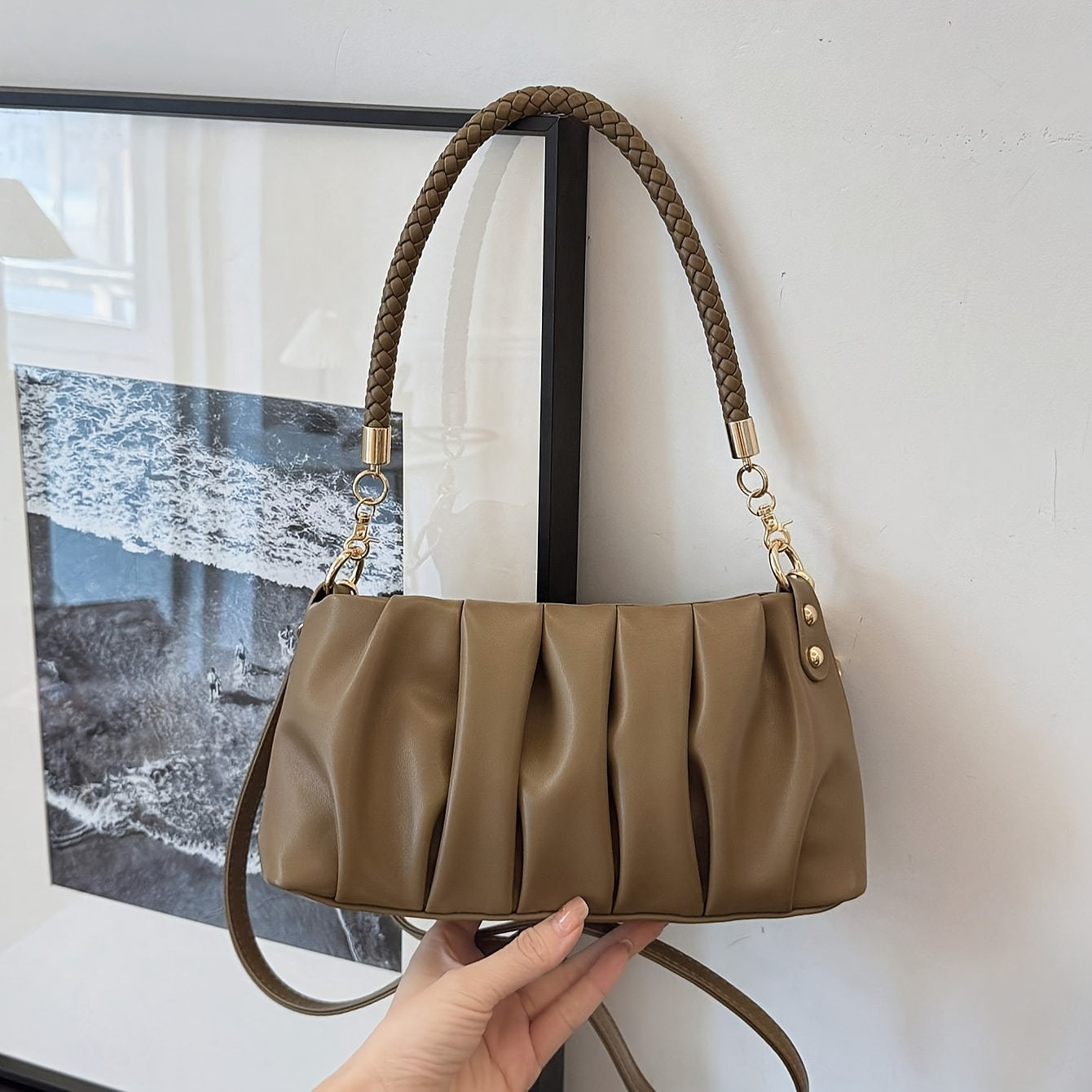 CAHVIN KOEINZ Women's Handbag with Wrinkle - Multi-Color (/ / /White/) Crossbody & Shoulder Bag, Zipper Closure, & Oil-Tanned Edges for Daily Use, Casual,, Travel - Elegant Gift