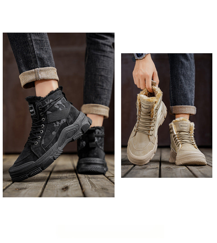Men'S Winter Snow Boots - Thick Insulated Ankle Boots with Lace-Up Closure, Non-Slip PVC Sole - / - Cold Weather Shoes for Hiking, Outdoor