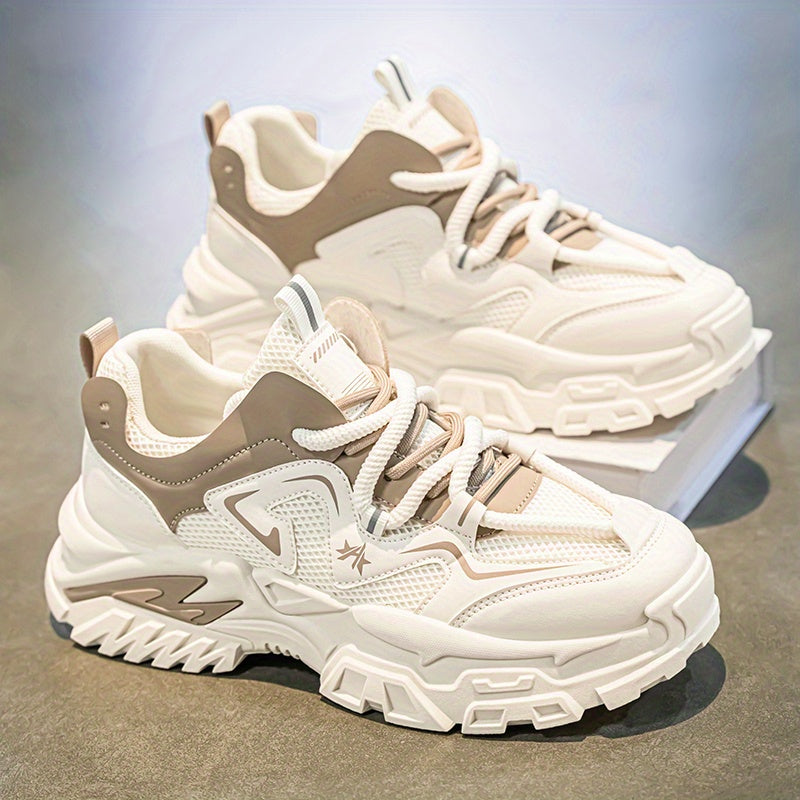 Men'S Athletic Shoes on, Stylish Thick-Soled Sneakers, Casual And Sporty Elevated Breathable Mesh Shoes, Low-Top Lace-Up Active Footwear, Comfortable Men'S Sports Shoes for All Seasons.