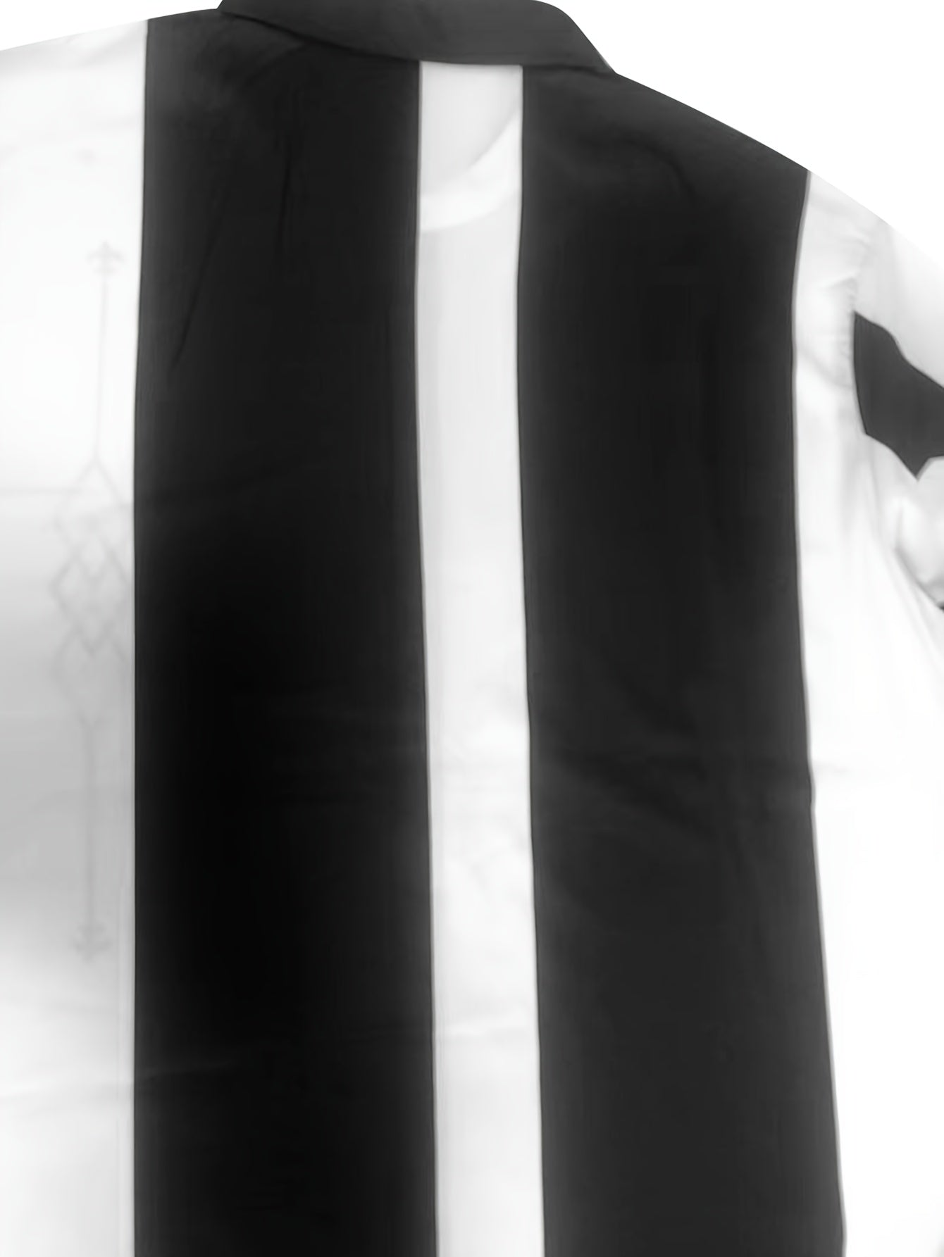 Men'S Casual Fashion Short Sleeve Shirt & Pants Set - Black & White Geometric Pattern, Polyester, Non-Stretch, Summer Sportswear, Regular Fit, Casual Attire|Geometric Pattern Shirt|Polyester Fabric