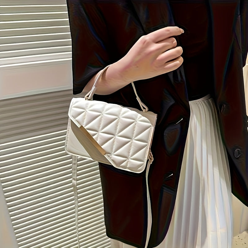 1pc Stylish Quilted Crossbody Bag for Women - Adjustable Strap & Magnetic Clasp Closure, Lightweight Durable Design for Everyday Work Outings, Multiple Colors Available