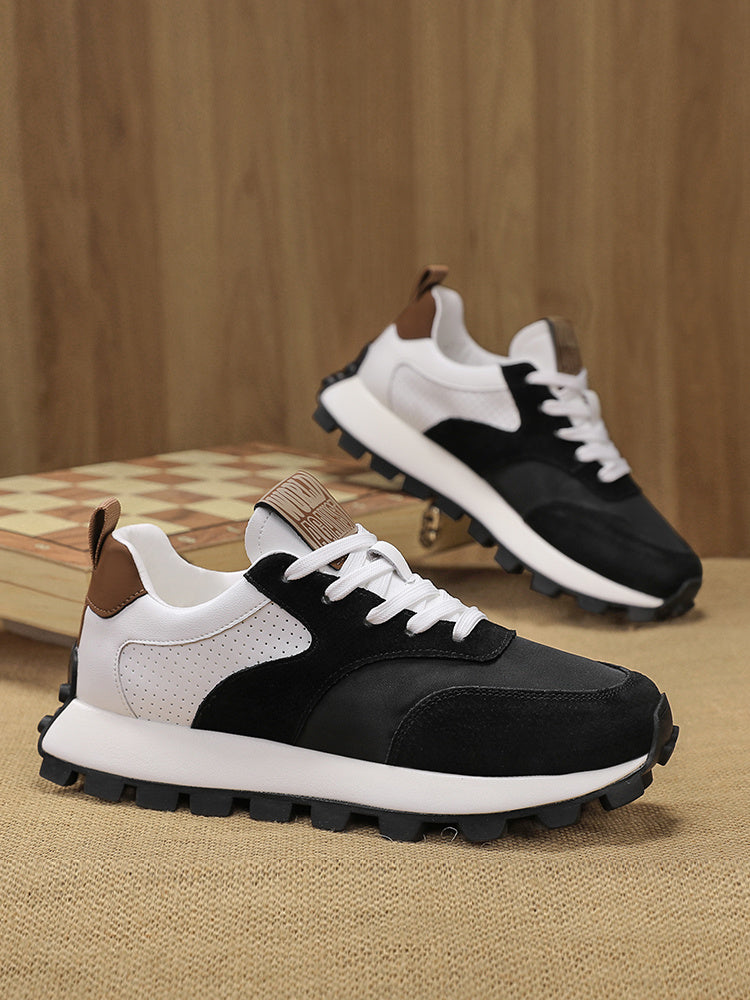 2025 Spring Men'S Breathable Low-Top Sneakers - Thickened Cushioned Rubber Sole, Men'S New Breathable Mesh Platform Dad Shoes Casual Height Increase Sports Shoes