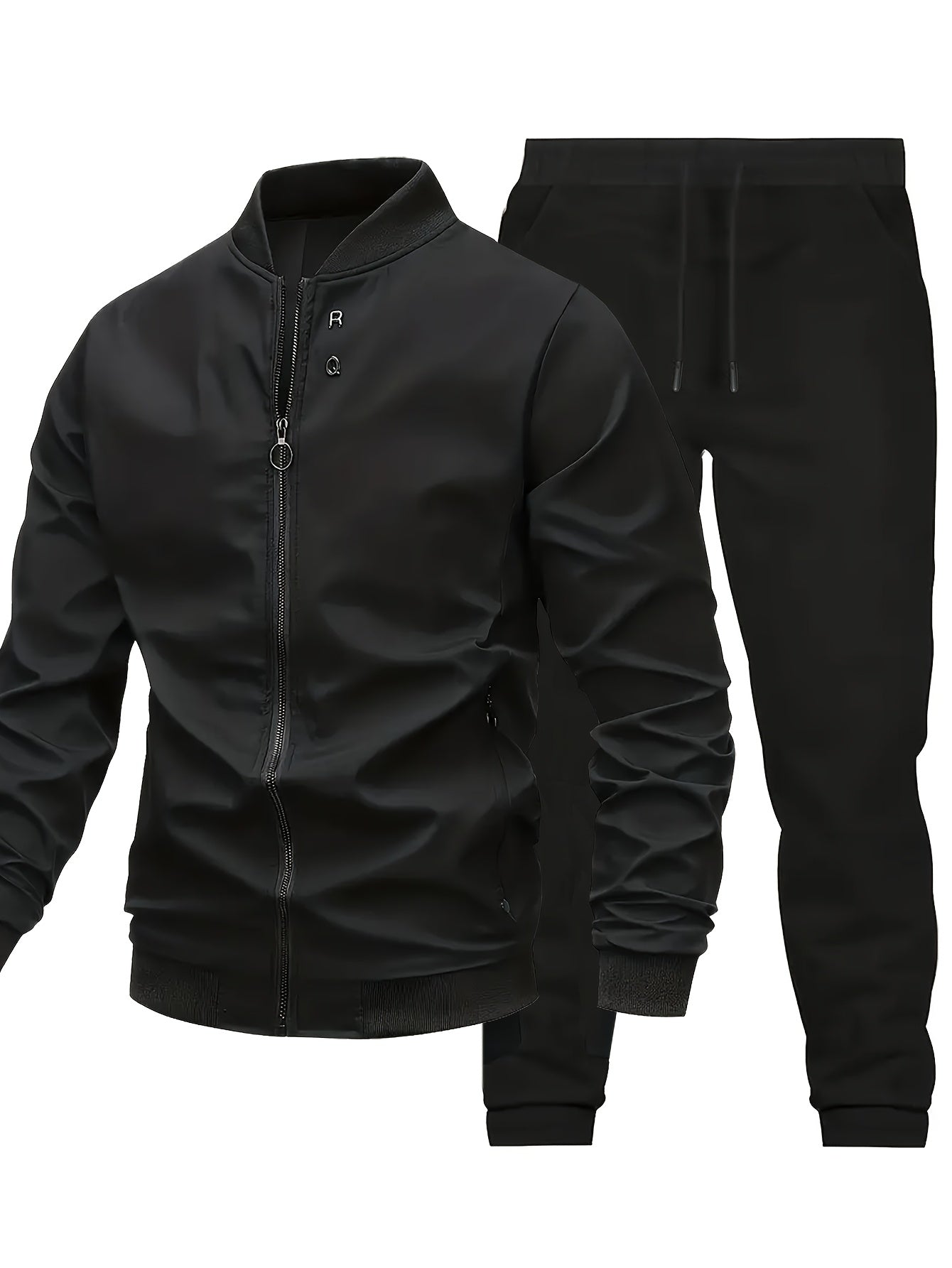 Star Blossom Men's Casual Sports Baseball Suit Pants Two-piece Set with Jacket and Trousers
