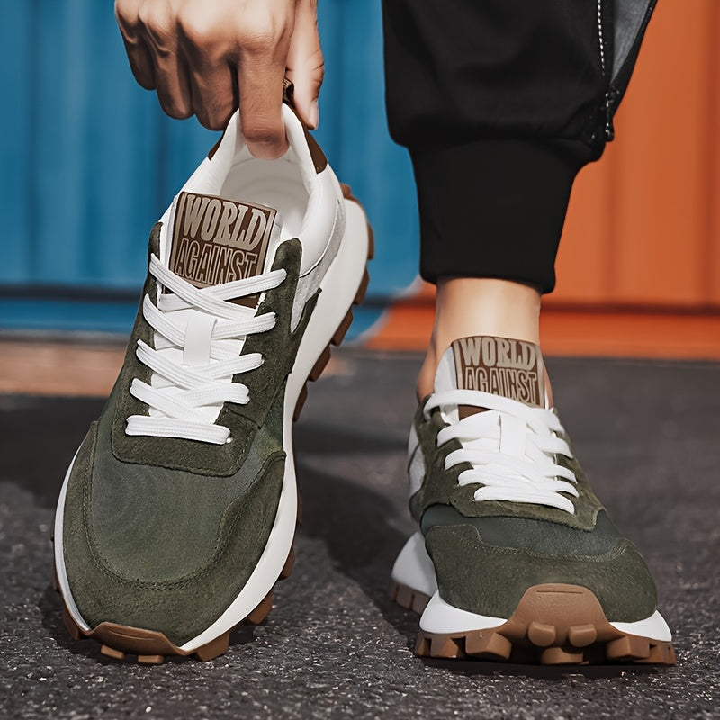 2025 Spring Men'S Breathable Low-Top Sneakers - Thickened Cushioned Rubber Sole, Men'S New Breathable Mesh Platform Dad Shoes Casual Height Increase Sports Shoes