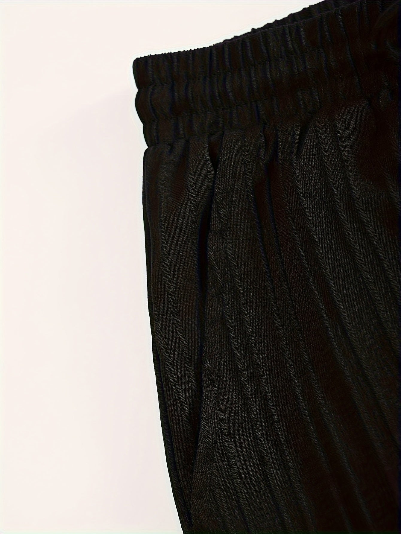 Men's New Trendy Textured Wave Stripe Short Sleeve Long Pants Casual Suit