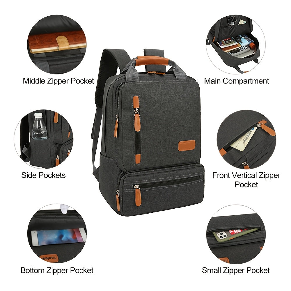 Three-Piece Set Casual Men'S Laptop Backpack Double Shoulder Bag for Outdoor Travel