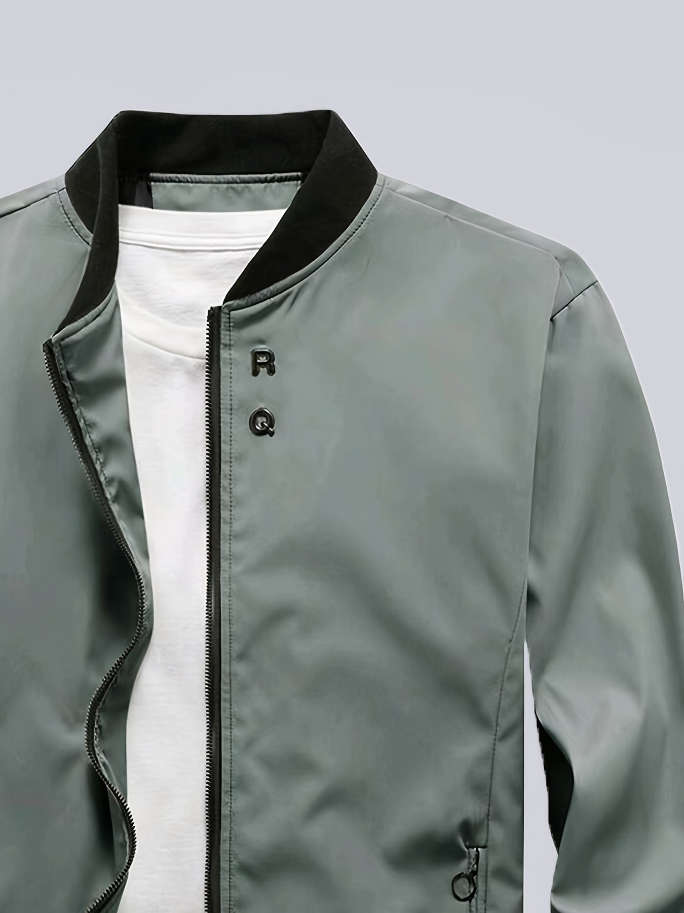 Men's Stylish Windproof Jacket - Solid Color, Stand Collar, Zip-Up with Pockets, Lightweight Polyester for All Seasons, Casual & Outdoor Wear, Allseason Jacket | Zipup Jacket | Polyester Jacket, Windbreaker Jacket