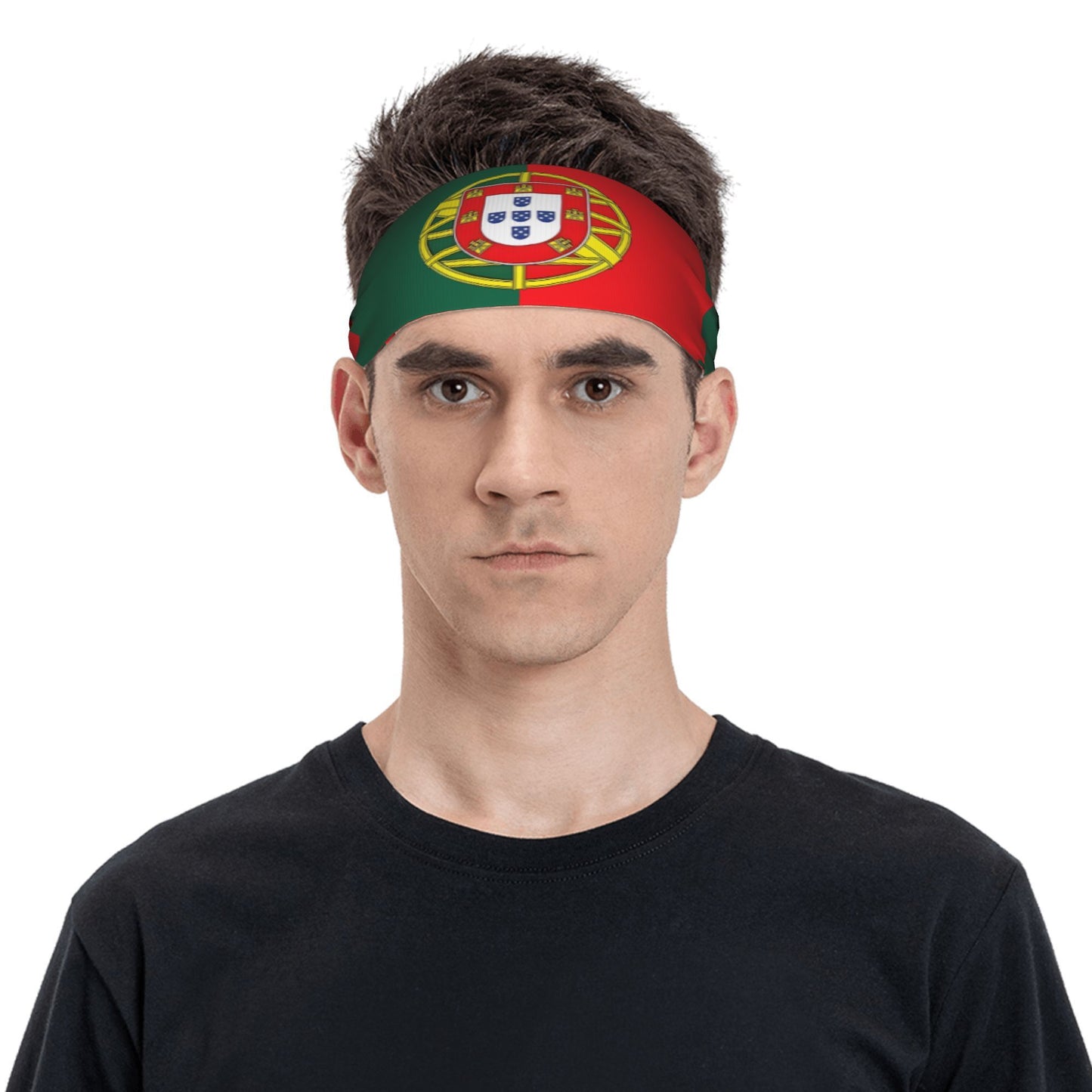 Portugal Flag Sports Headband - Polyester Geometric Design