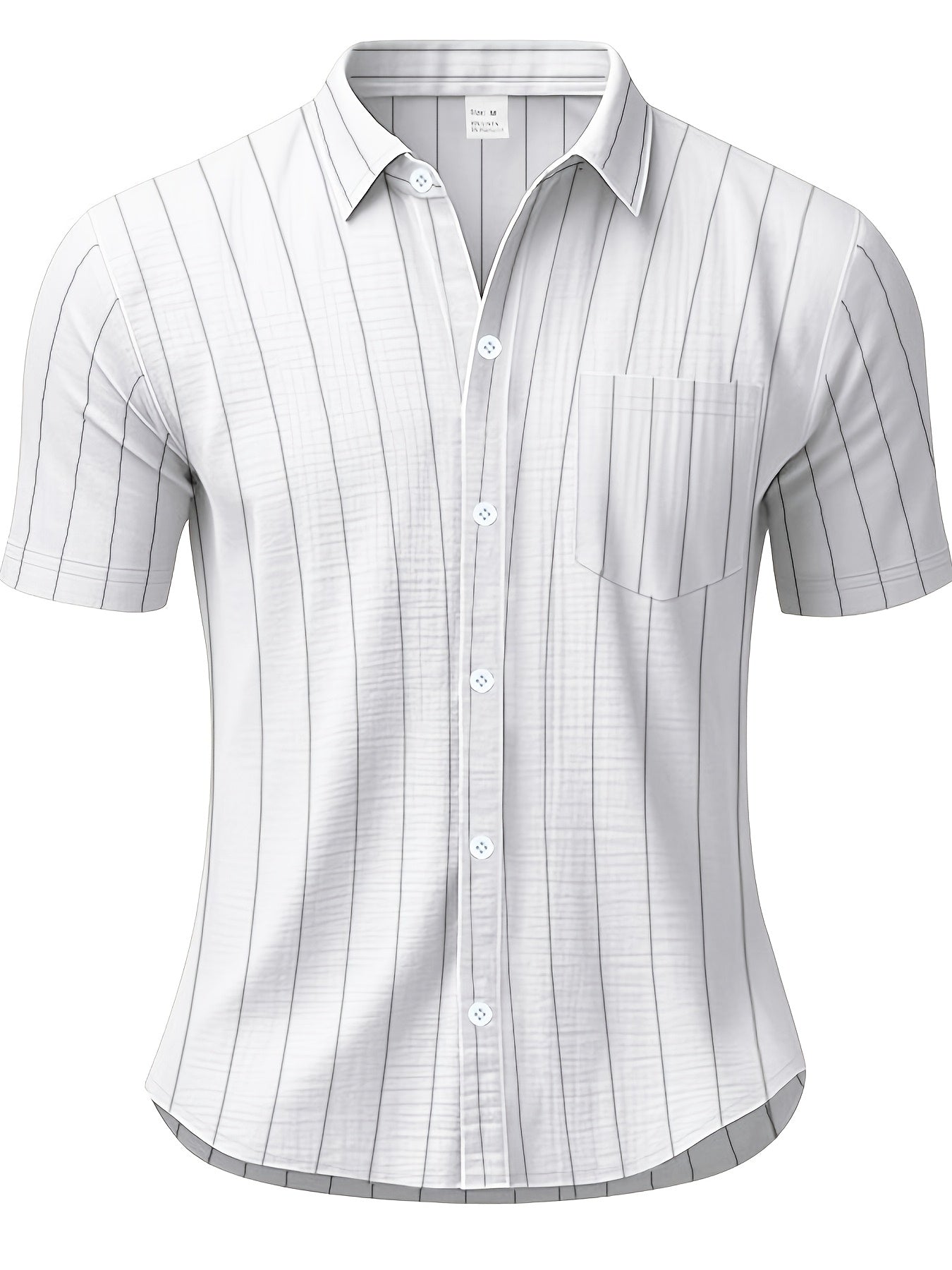 Men's Linen 2-Piece Short Sleeve Shirt & Pinstripe Pants Set
