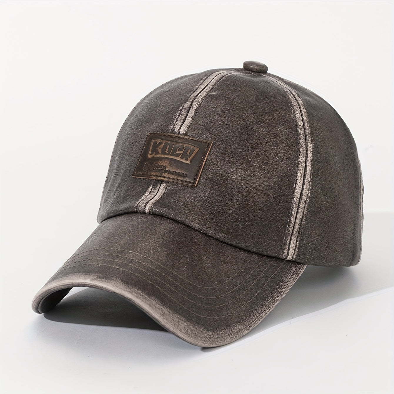 1pc/4pcs Vintage Washed PU Leather Baseball Cap for Men & Women - Adjustable High Quality Golf & Equestrian Hat, Father’s Day/Mother’s Day Gift, Casual Outdoor Sun Hat with Classic Six-Panel Design, Durable Headwear
