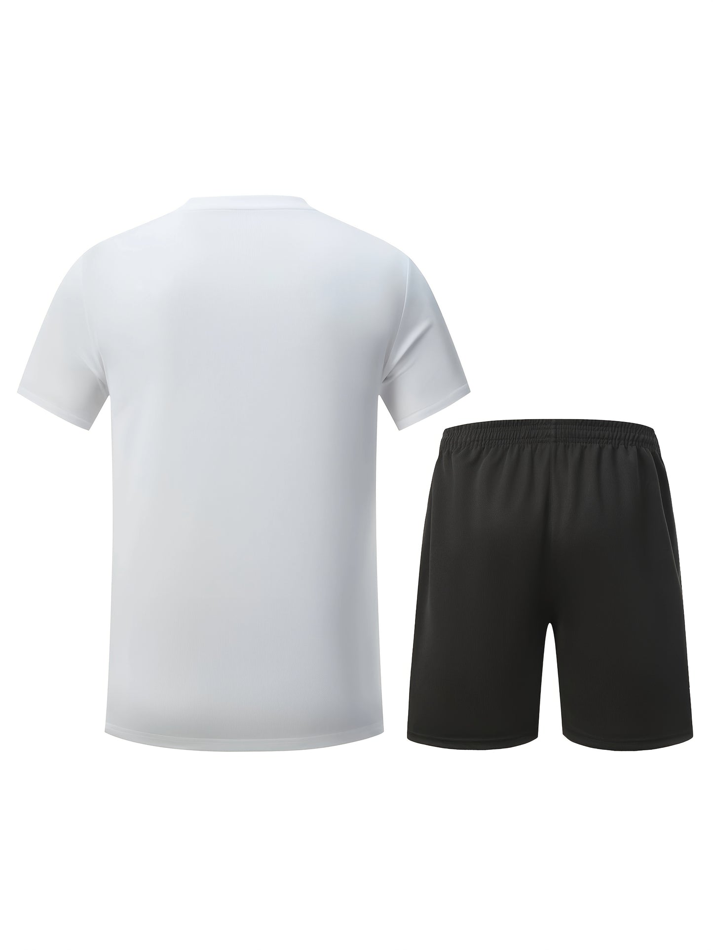 2pcs Men's Running Sportswear Set Summer Ice Sliky Fiber Fabric Quick-Dry Sweat-Absorbent Fitness Casual Short Sleeve Shorts Outfit