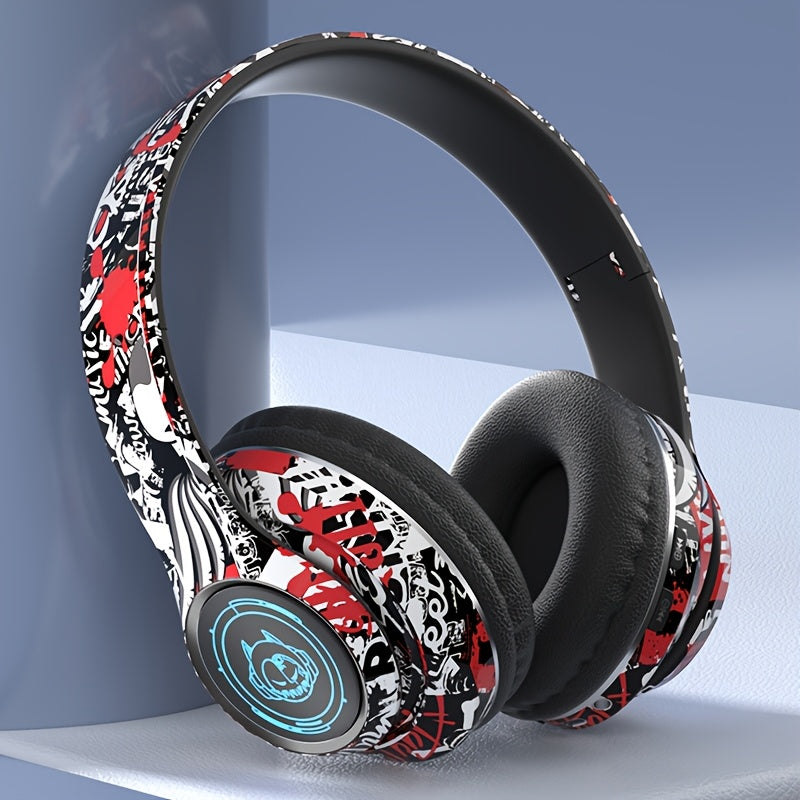 Wireless Headset with Shocking Sound, HIFI Sound Quality, 50 Hours Battery Life, Support Card Playback, Wired/Wireless Connection, RGB Luminous Lamp Effect, New Upgrade/Physical Noise Reduction, Acoustic Fidelity, Non-Inducti
