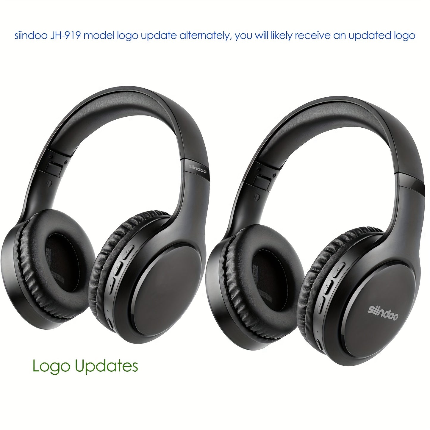 Siindoo JH919 Wireless Headset - 3EQ Sound Modes, High-Fidelity Stereo with Deep Bass - Lightweight, Foldable Design for Travel, Office Use, and Mobile Connectivity