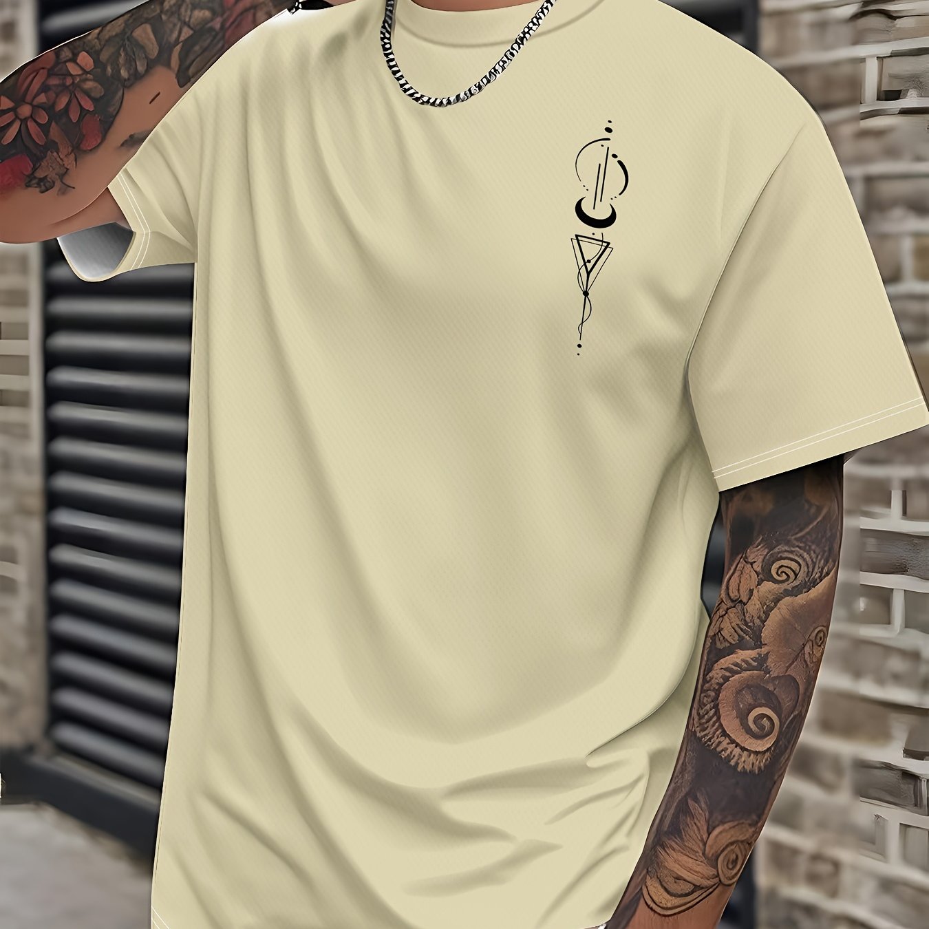 Men's 3D Graphic Short Sleeve T-Shirt - Casual Round Neck Tee with Random Print, Machine Washable Non-Transparent Fabric for Casual Attire, Summer Outfit, Modern Design, Breathable Material, Printed Shirt, Young Adults