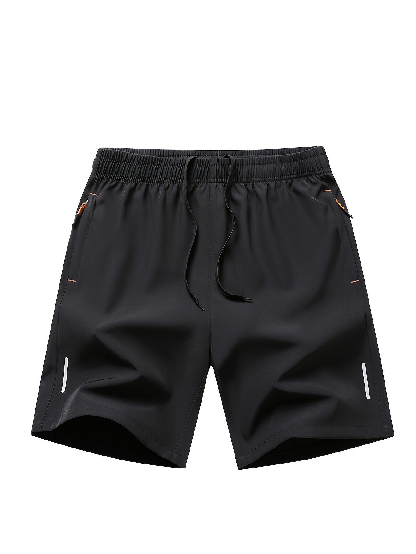 Men'S Ice Sliky Fiber Fabric Running Shorts - Breathable, Wrinkle-Resistant Athletic Shorts with Drawstring Waist & Zipper Pockets for Gym, Tennis, Skateboarding, Yoga, Gym Shorts, Yoga Apparel, Sporty Style, Antislip Constru