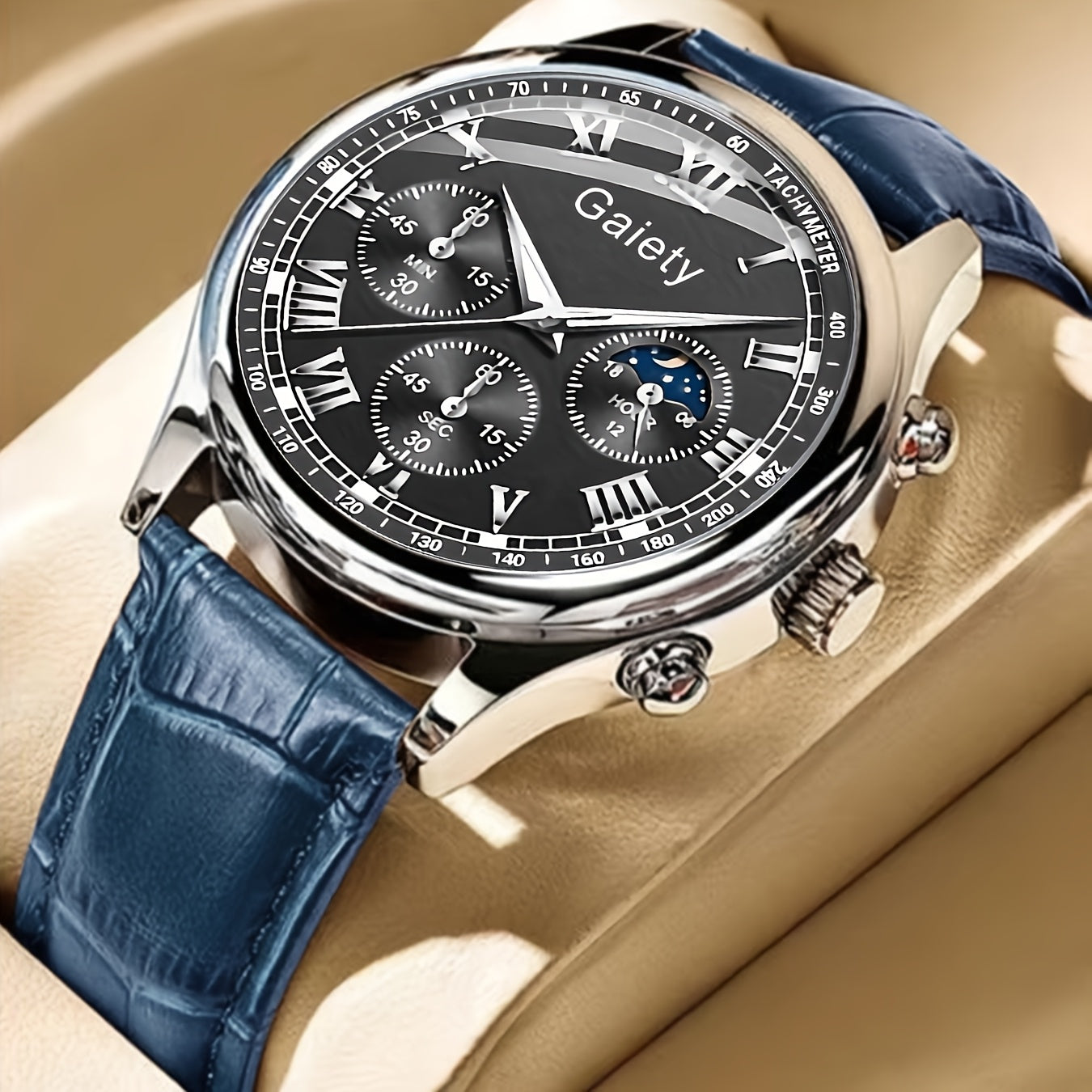 GAIETY Premium Men'S Stylish Belt Luxury Quartz Watch for Business, Students, And Sports