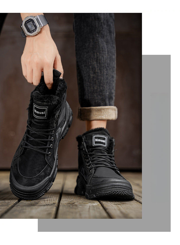 Men'S Winter Snow Boots - Thick Insulated Ankle Boots with Lace-Up Closure, Non-Slip PVC Sole - / - Cold Weather Shoes for Hiking, Outdoor