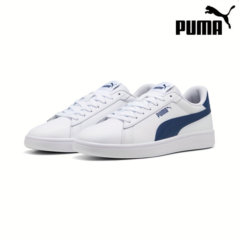 PUMA Unisex Low-Top Sneakers - White Navy Blue, Lace-Up Casual Shoes with Cushioned Rubber Sole for Everyday, Gym, Office - All-Season Men's Women's Athletic Footwear, Gym Footwear, Sporty Look, Durable Footwear