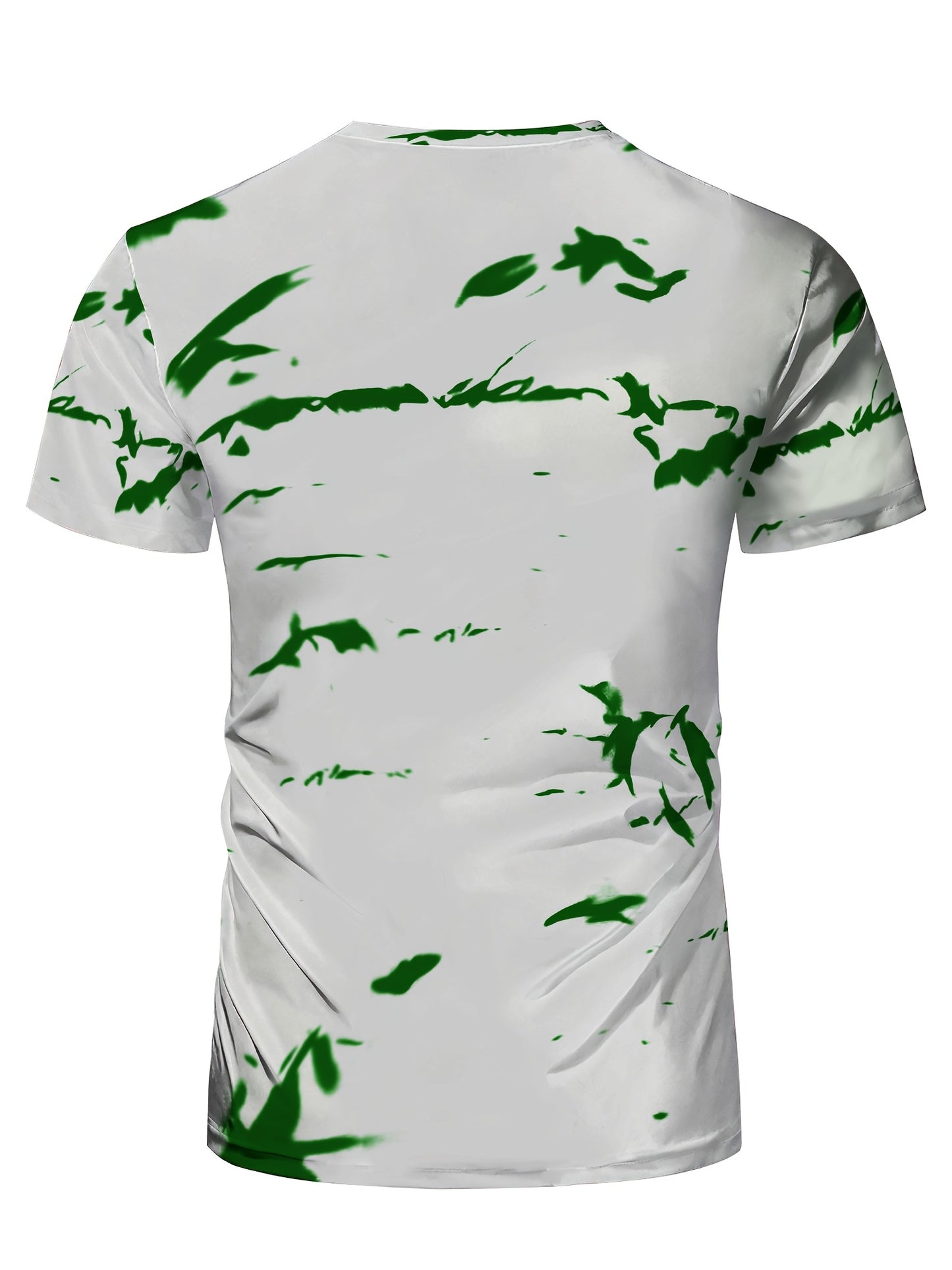 Men's High-Elasticity Anti-Tear Graffiti T-Shirt - Black White Geometric Print, Tight-Fit Athletic Top for Gym, Running, Yoga Casual Summer Wear, Gym Clothes, Highelastic Polyester, Short Sleeve Design