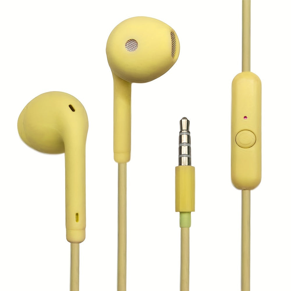 Anime-Inspired Wired Earphones with Microphone, 3.5mm Jack, Noise Isolating, Volume Control, Tangle-Free Cable, Plastic Semi-Open-Back Design, Compatible with Cellphones, Ideal for Running - Multiple Colors