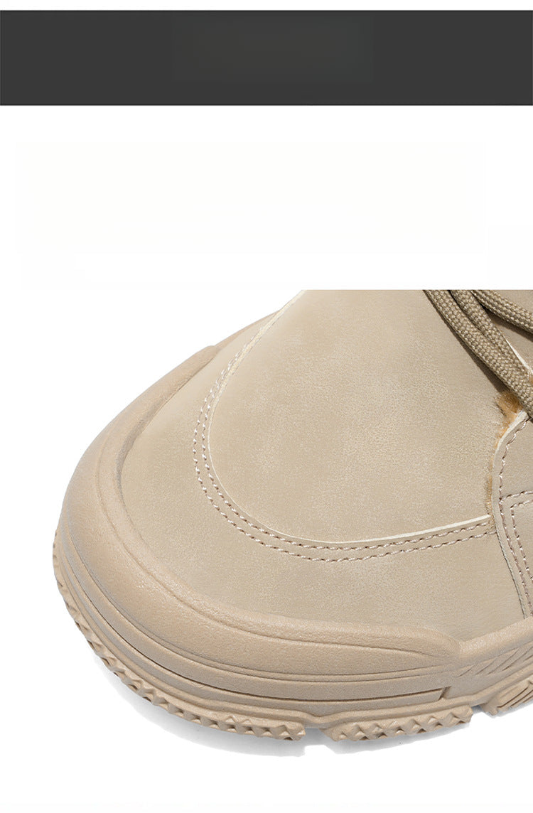 Men'S Winter Snow Boots - Thick Insulated Ankle Boots with Lace-Up Closure, Non-Slip PVC Sole - / - Cold Weather Shoes for Hiking, Outdoor