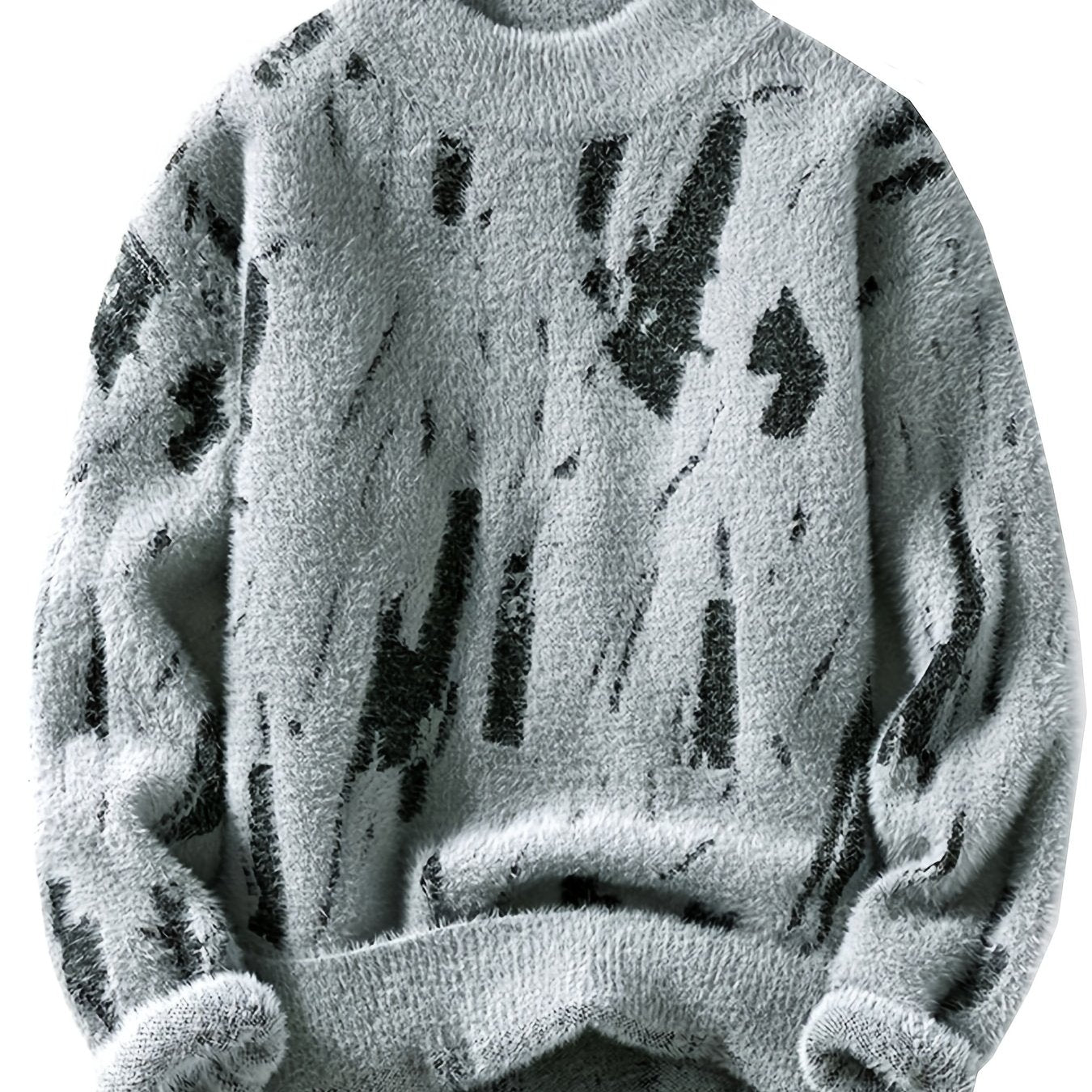 Men'S Soft Knit Sweater | Crew Neck, Thickened, Warm, Casual Style, Color Block Pattern, Fall/Winter Season, Regular Fit for Teen