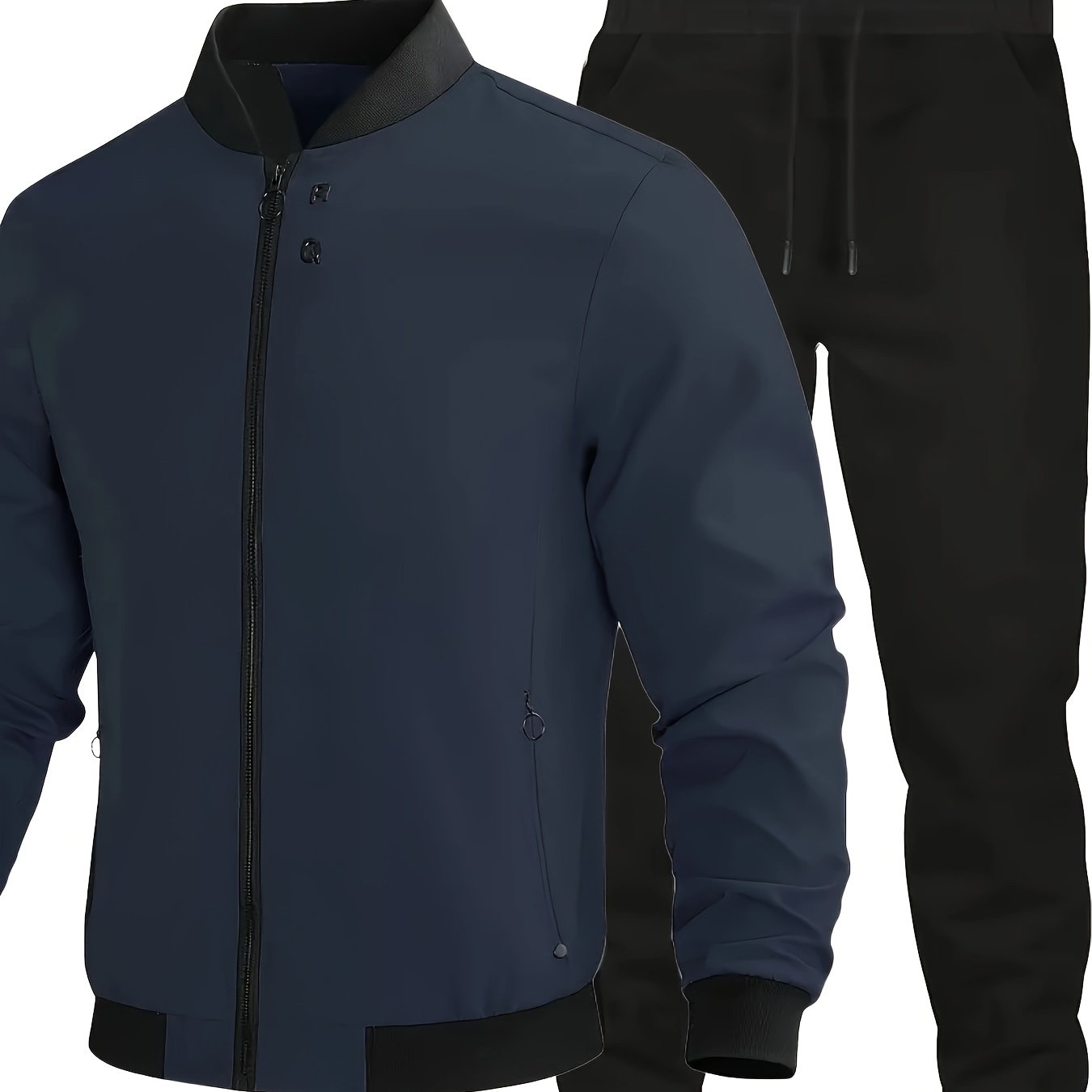 Star Blossom Men's Casual Sports Baseball Suit Pants Two-piece Set with Jacket and Trousers