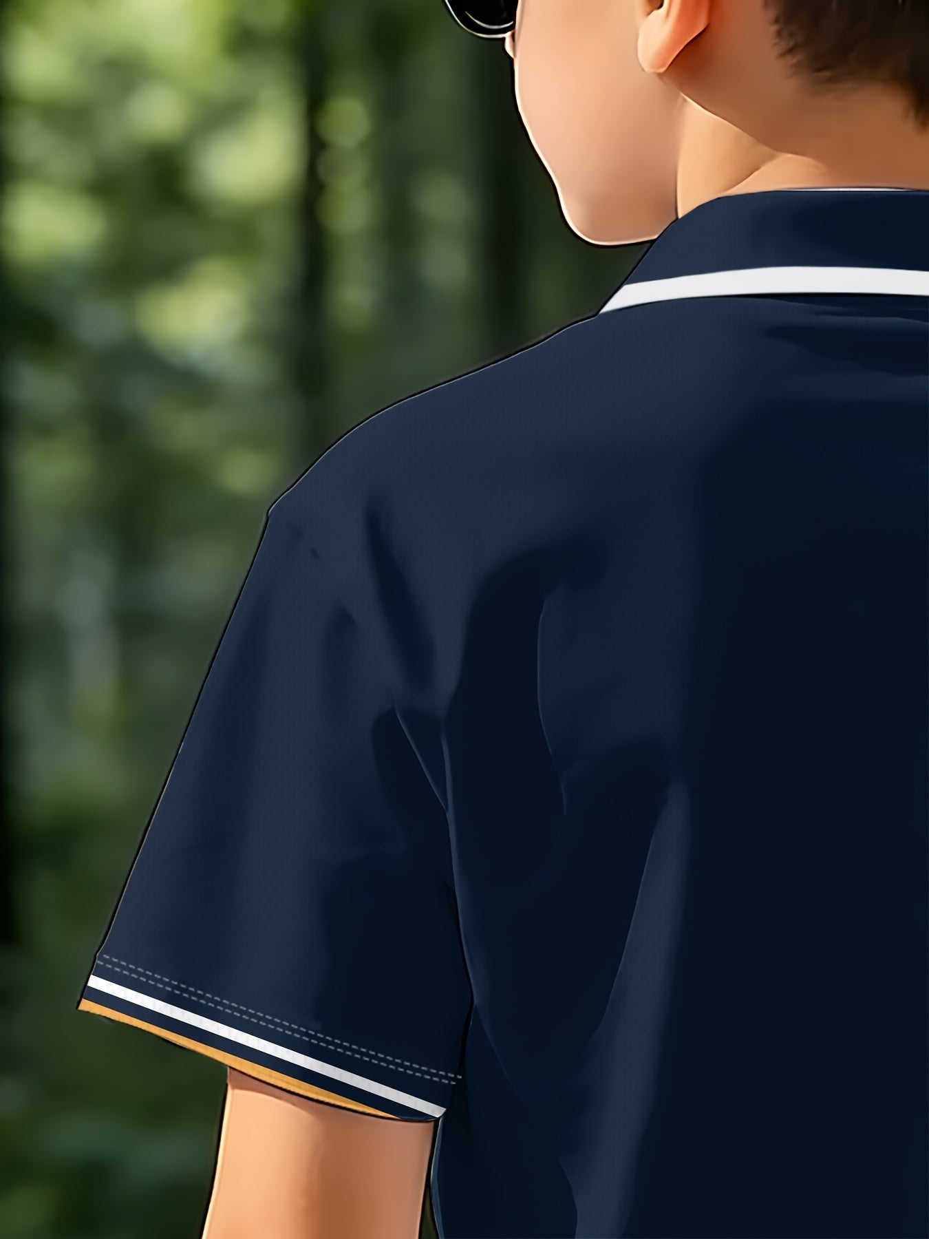 Boys' Casual Loose-Fit Printed Polo Shirt for Summer