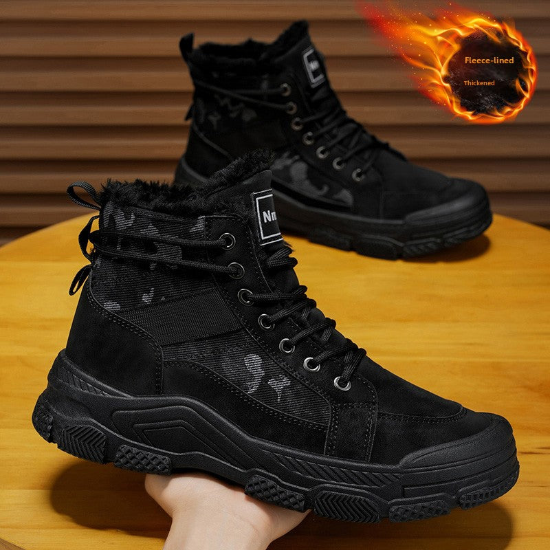 Men'S Winter Snow Boots - Thick Insulated Ankle Boots with Lace-Up Closure, Non-Slip PVC Sole - / - Cold Weather Shoes for Hiking, Outdoor