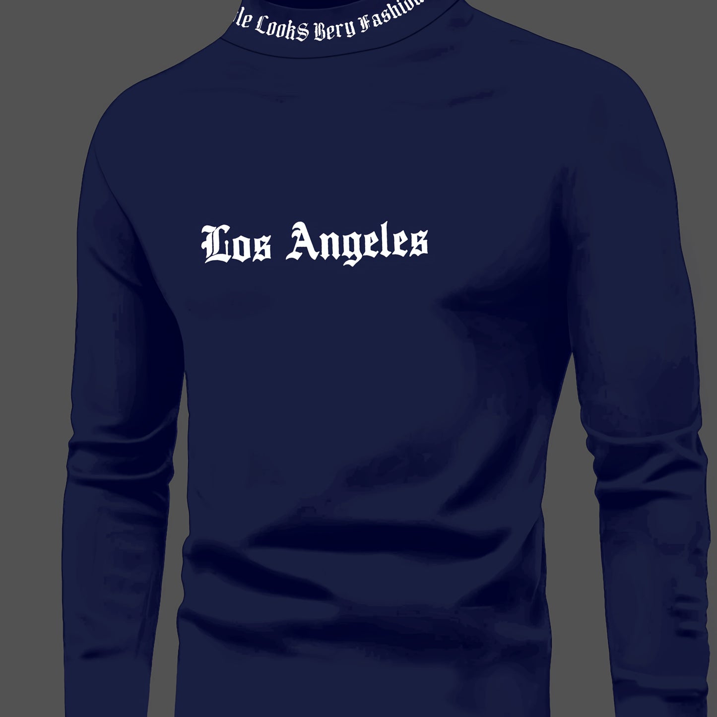 Men'S Long Sleeve Crewneck T-Shirt - Los Angeles Print, Soft Fabric, Casual Fit for Fall Sports Fitness Activities, Weekend Casual Top Trendy Casual Style Smooth Texture Fabric
