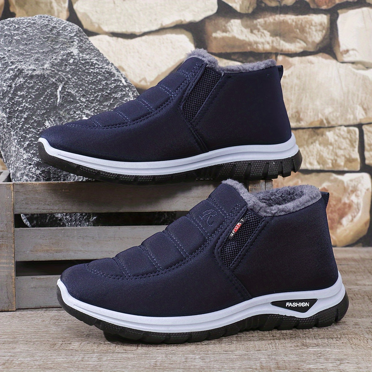 '-Lined New Winter Men's Outdoor Non-Slip Soft Comfortable Warm Lined Cold-Proof Shoes and Boots