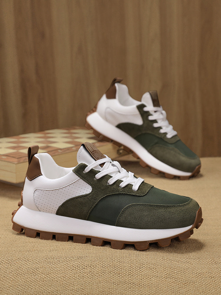 2025 Spring Men'S Breathable Low-Top Sneakers - Thickened Cushioned Rubber Sole, Men'S New Breathable Mesh Platform Dad Shoes Casual Height Increase Sports Shoes