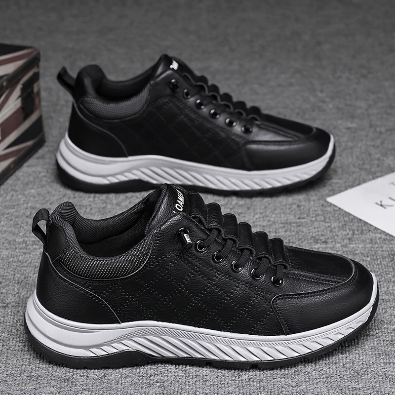 Men's Casual Business Shoes - Low-Top Round Toe, PU Upper, PVC Sole, EVA Insole, Slip-On Design for All Seasons, Solid Color, Comfortable Stylish for Casual Attire