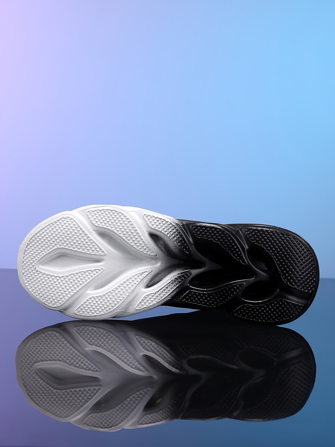 Trendy Black White Gradient Sneakers - Breathable Mesh, Thick Sole for Height Boost, Fashion Athletic Casual Running Shoes with Flame Design, Perfect for Students Casual Attire, High Top Sneakers