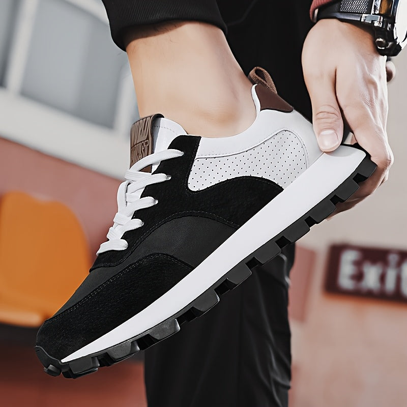 Men'S Casual Fashion Sneakers - Versatile Stylish Dad Shoes with Rubber Sole, Lace-Up, Round Toe, Low Top Design for Outdoor, Hiking Everyday Wear, Hiking Footwear Modern Sneakers Durable Rubber Sole