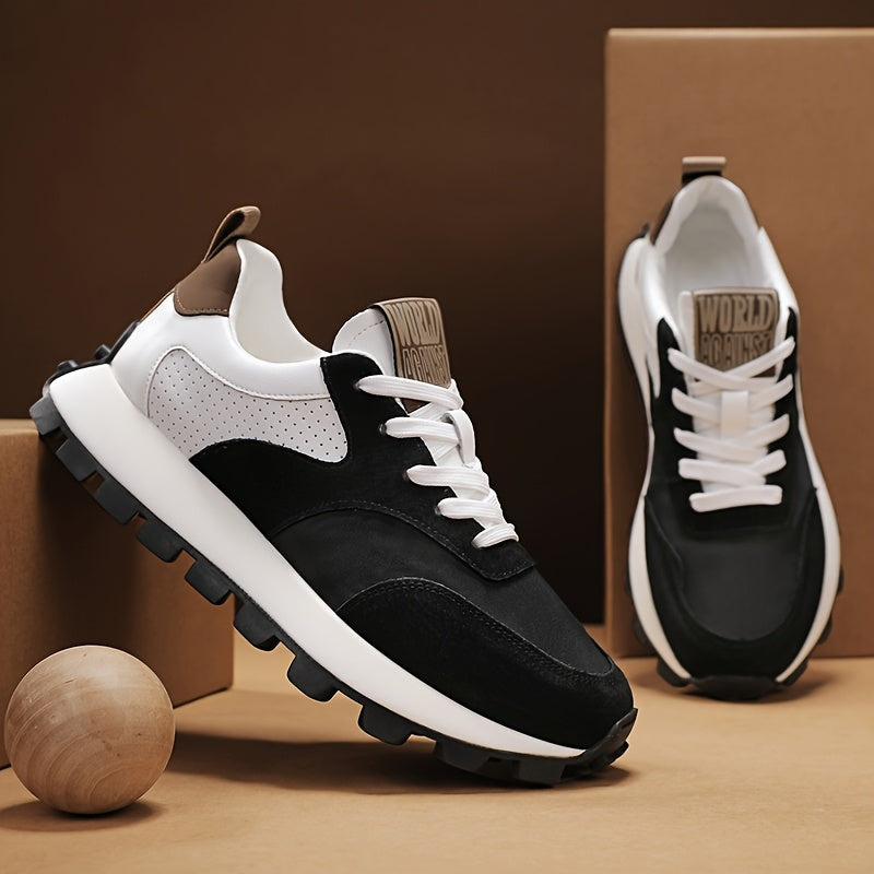 2025 Spring Men'S Breathable Low-Top Sneakers - Thickened Cushioned Rubber Sole, Men'S New Breathable Mesh Platform Dad Shoes Casual Height Increase Sports Shoes