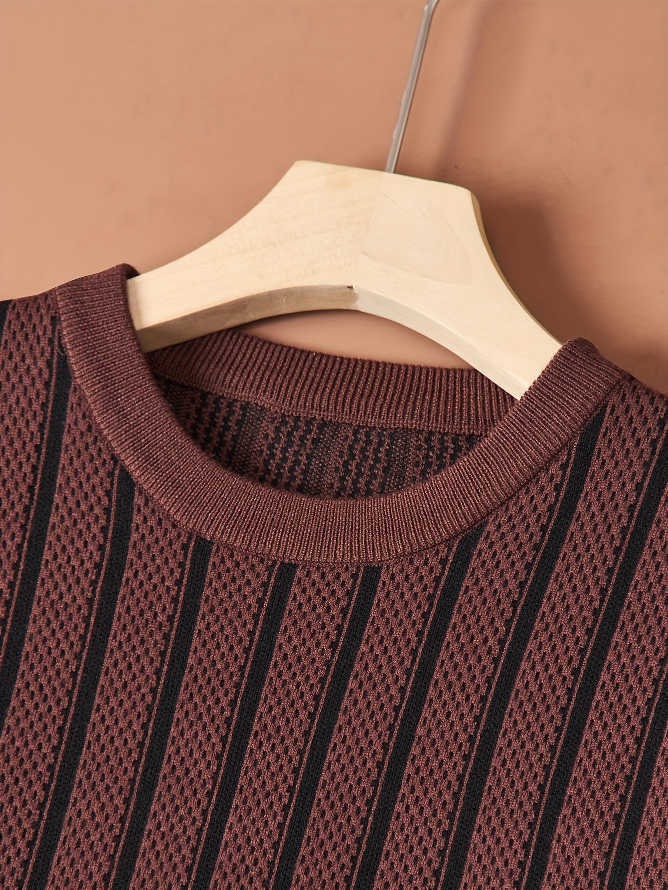 Men's Short-Sleeve Knitted Sweater Crew Neck Fall Winter
