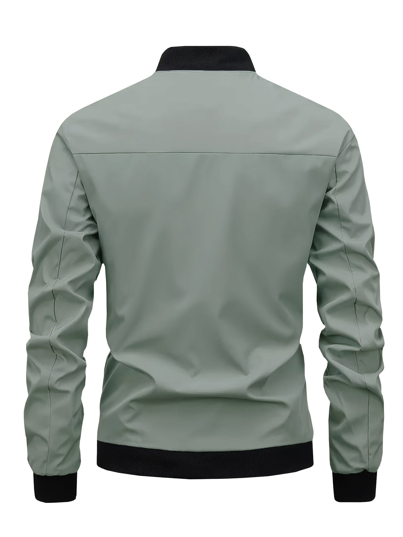 Men's Stylish Windproof Jacket - Solid Color, Stand Collar, Zip-Up with Pockets, Lightweight Polyester for All Seasons, Casual & Outdoor Wear, Allseason Jacket | Zipup Jacket | Polyester Jacket, Windbreaker Jacket