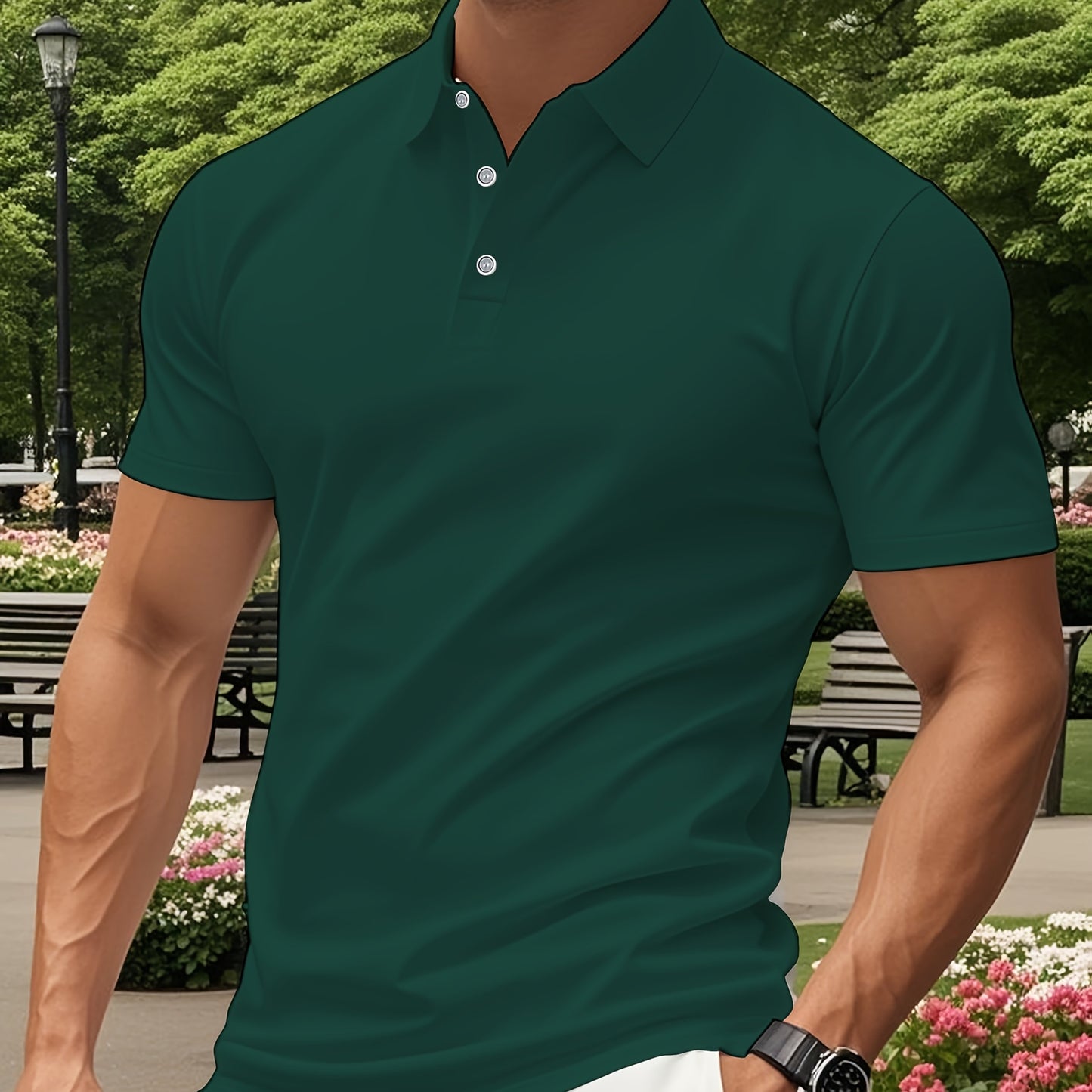Men's Lightweight Breathable Shirt - Quick-Dry Polyester Button-Up Collar Formal & Casual Business-casual Office Wedding Party Attire - Easy-Care Everyday & Special Occasion Shirt, Easycare Fabric