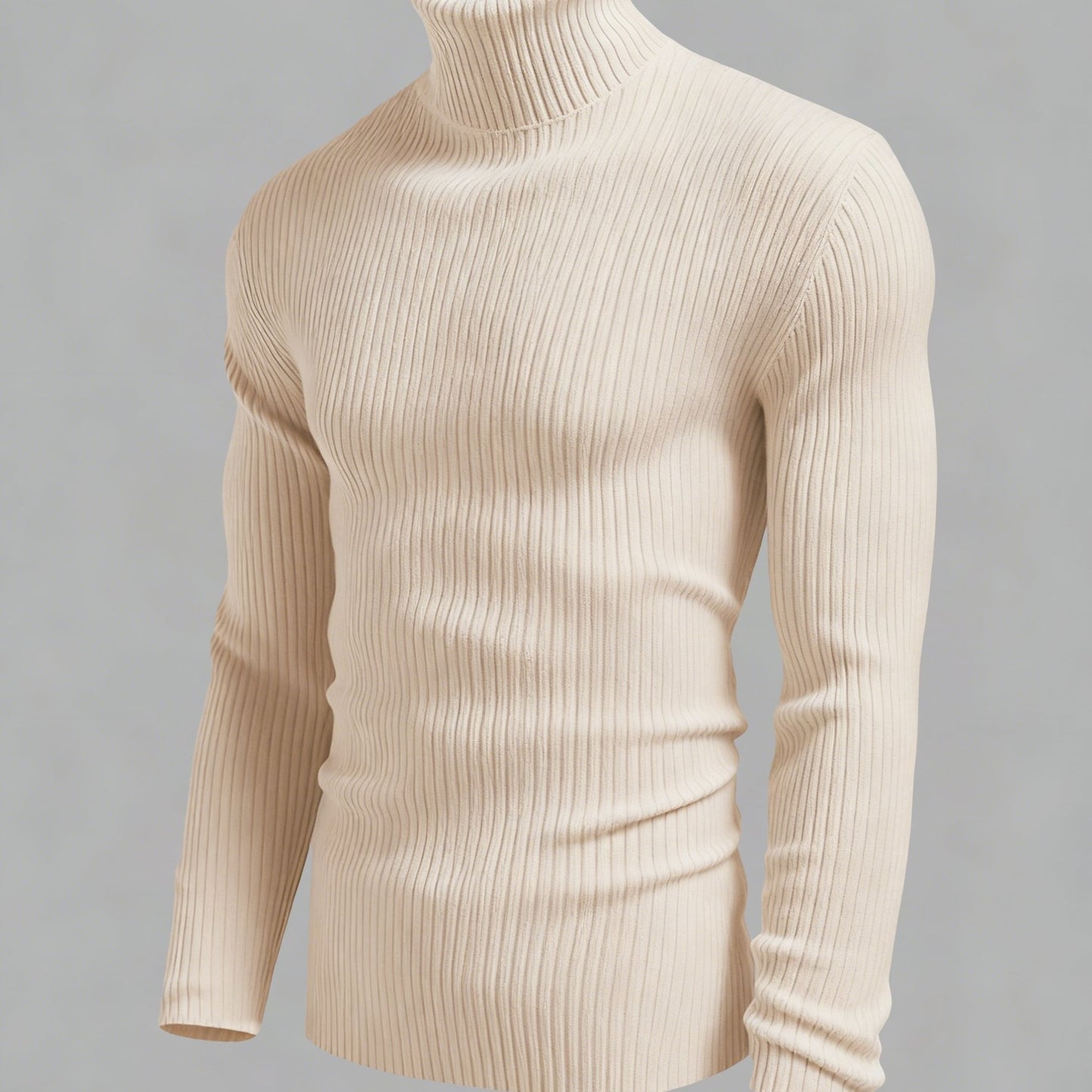 Men'S Long-Sleeve Sweatshirt for Autumn And, Featuring a High Collar, Knitted Design, Casual And Stylish for Outerwear