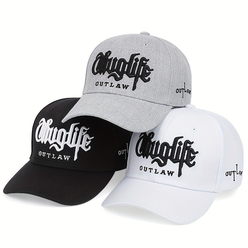 1pc Handsome Trendy Rap Hip Hop Men's Versatile Cap, Unisex Style Creative Embroidered Baseball Cap