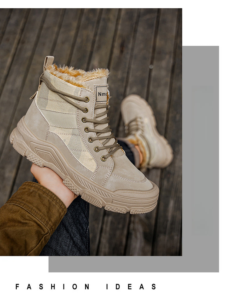 Men'S Winter Snow Boots - Thick Insulated Ankle Boots with Lace-Up Closure, Non-Slip PVC Sole - / - Cold Weather Shoes for Hiking, Outdoor
