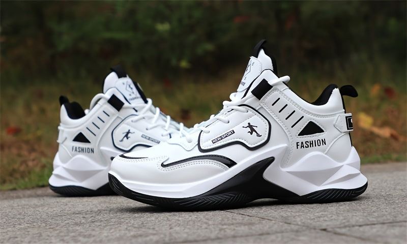 Men'S Basketball Shoes, Athletic Sneakers for Students, High-Top, Shock-Absorbing, Durable, Breathable Footwear Suitable for Concrete Surfaces.